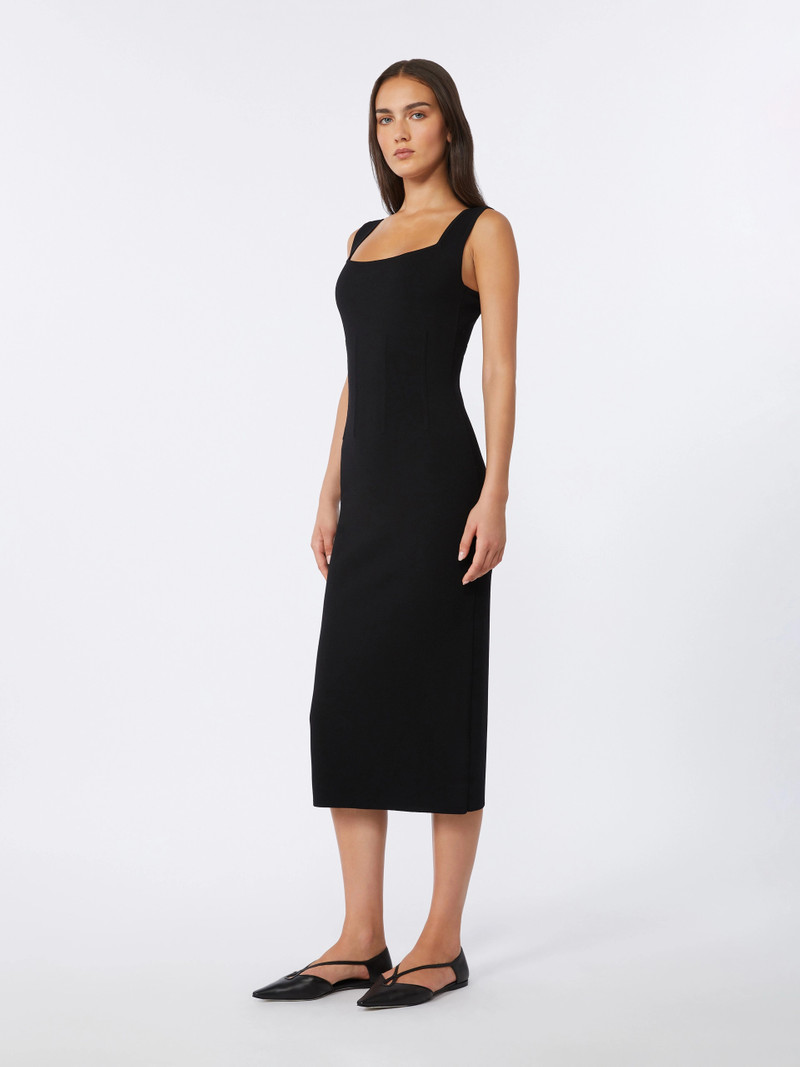 Max Mara SABBIA Full Milano-knit midi dress - BLACK outlook