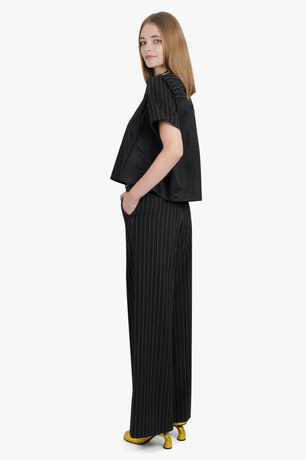 CONTRAST S/S PULLOVER STRIPE TOP | BLACK/WHITE - 5