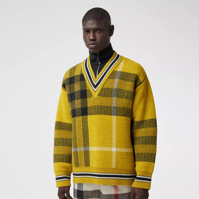 Burberry Check Wool Cashmere Jacquard Sweater outlook