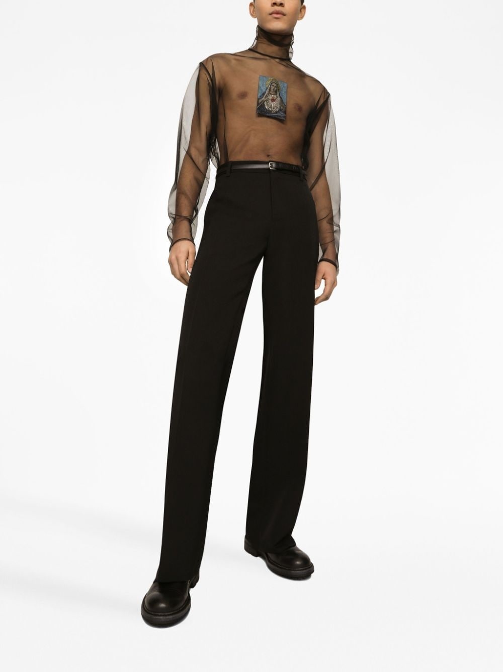 pressed-crease tailored-cut trousers - 2
