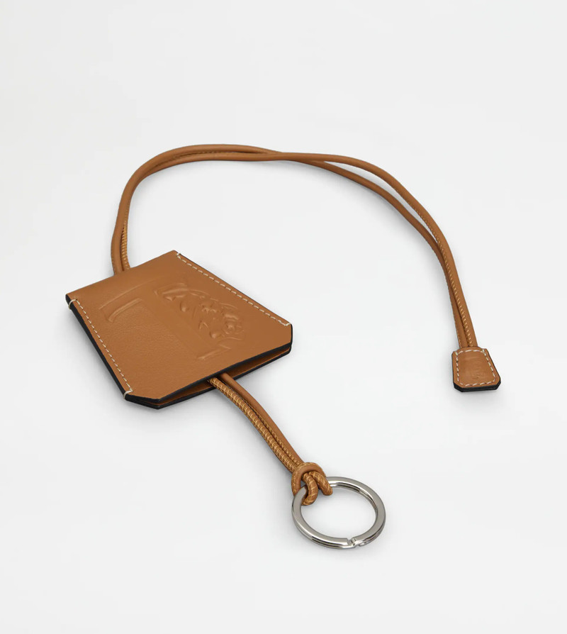 TOD'S NECK KEY HOLDER IN LEATHER - BROWN 3