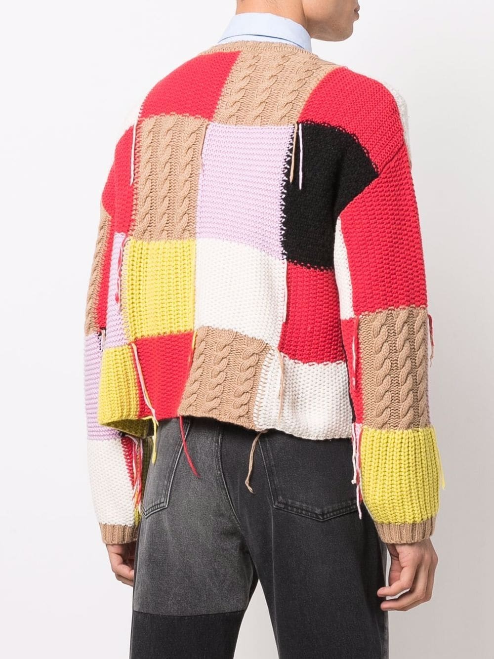 patchwork crewneck jumper - 4