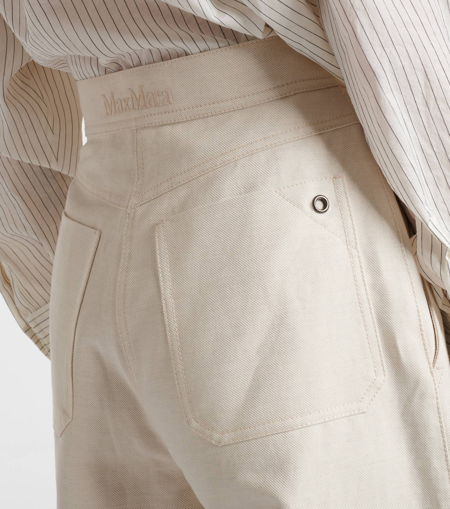 Oboli cotton and linen wide-leg pants - 6