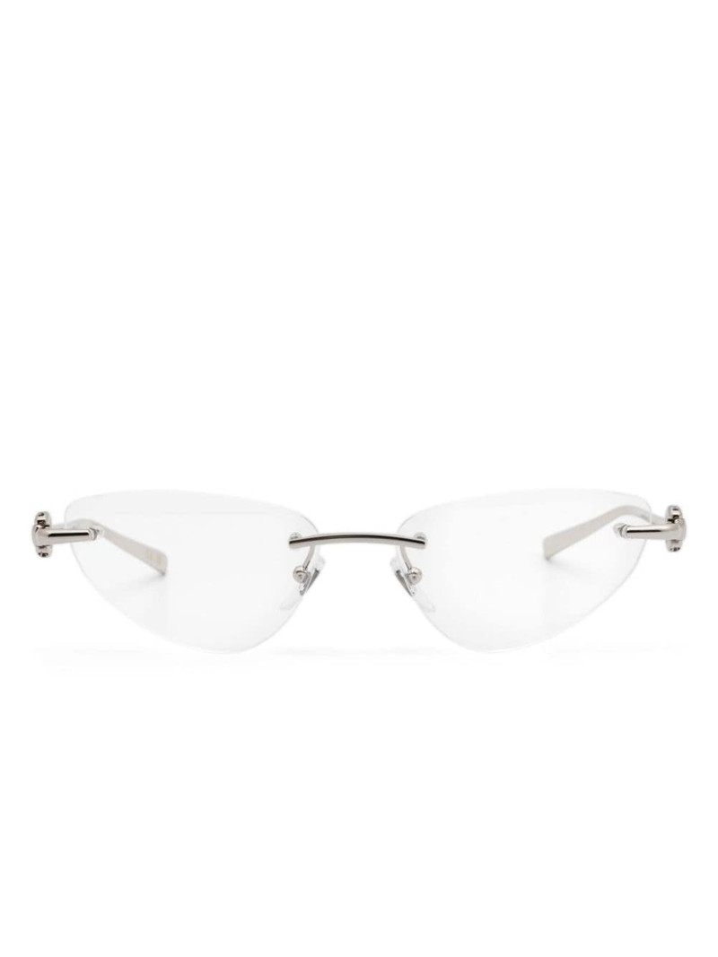 logo-engraved rimless glasses 1