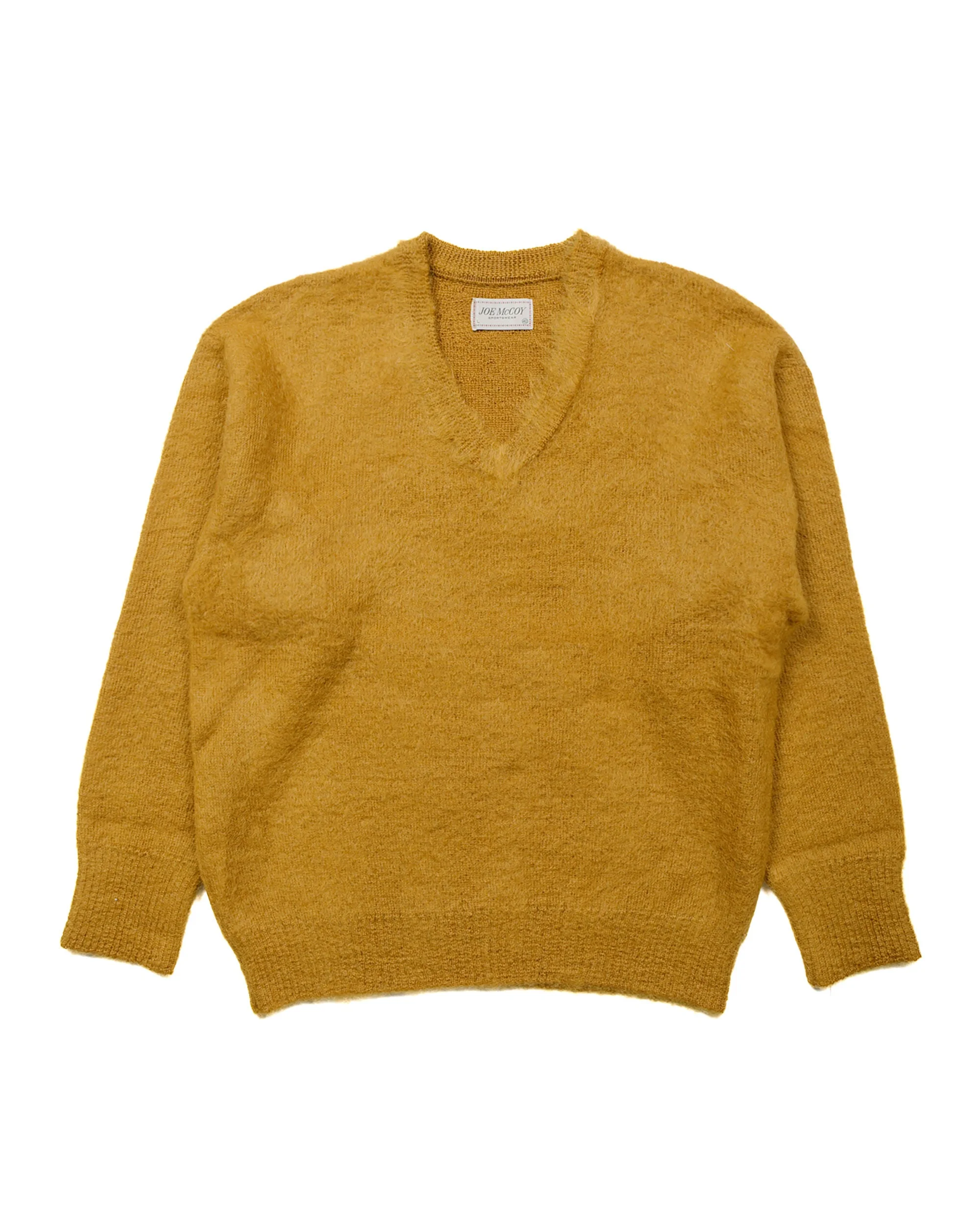 MC23109 JM Mohair V-Neck Sweater Mustard - 1