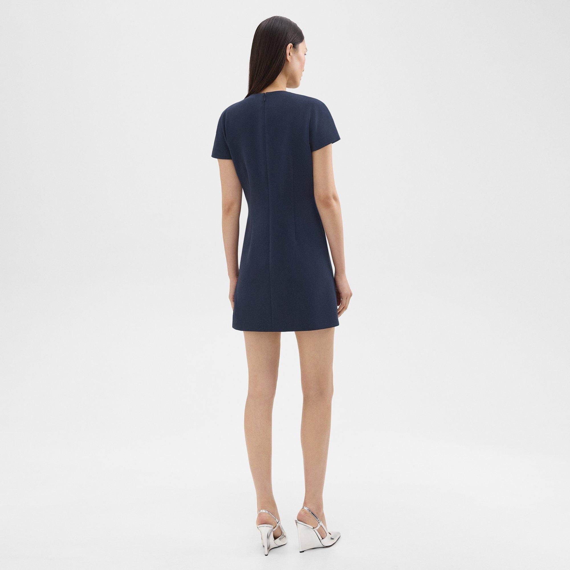 Dolman Sleeve Mini Dress in Admiral Crepe - 4