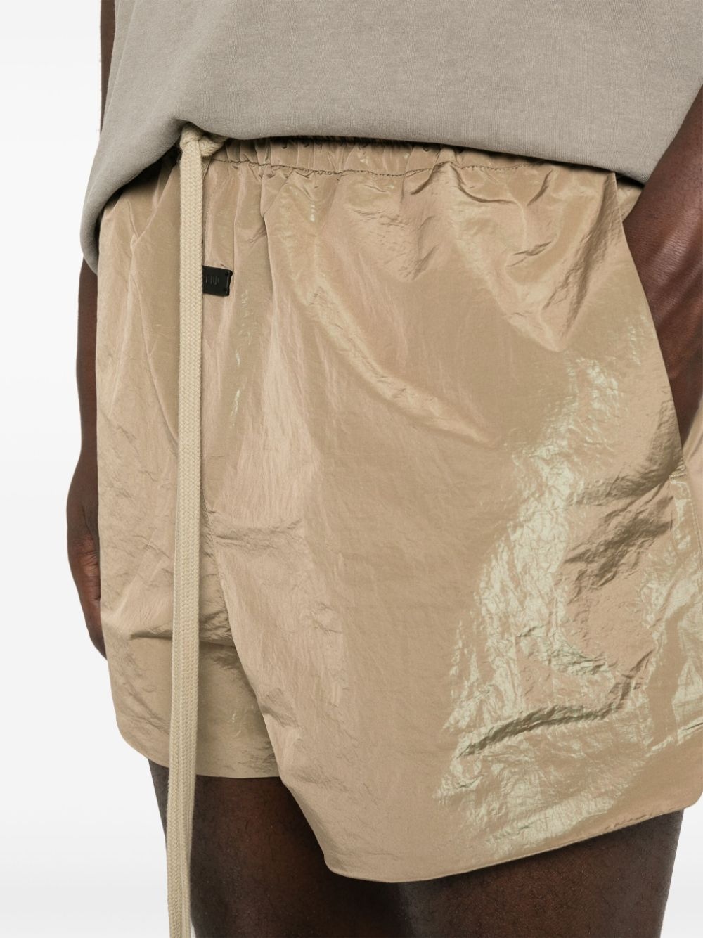 logo-patch lamÃ© running shorts - 5