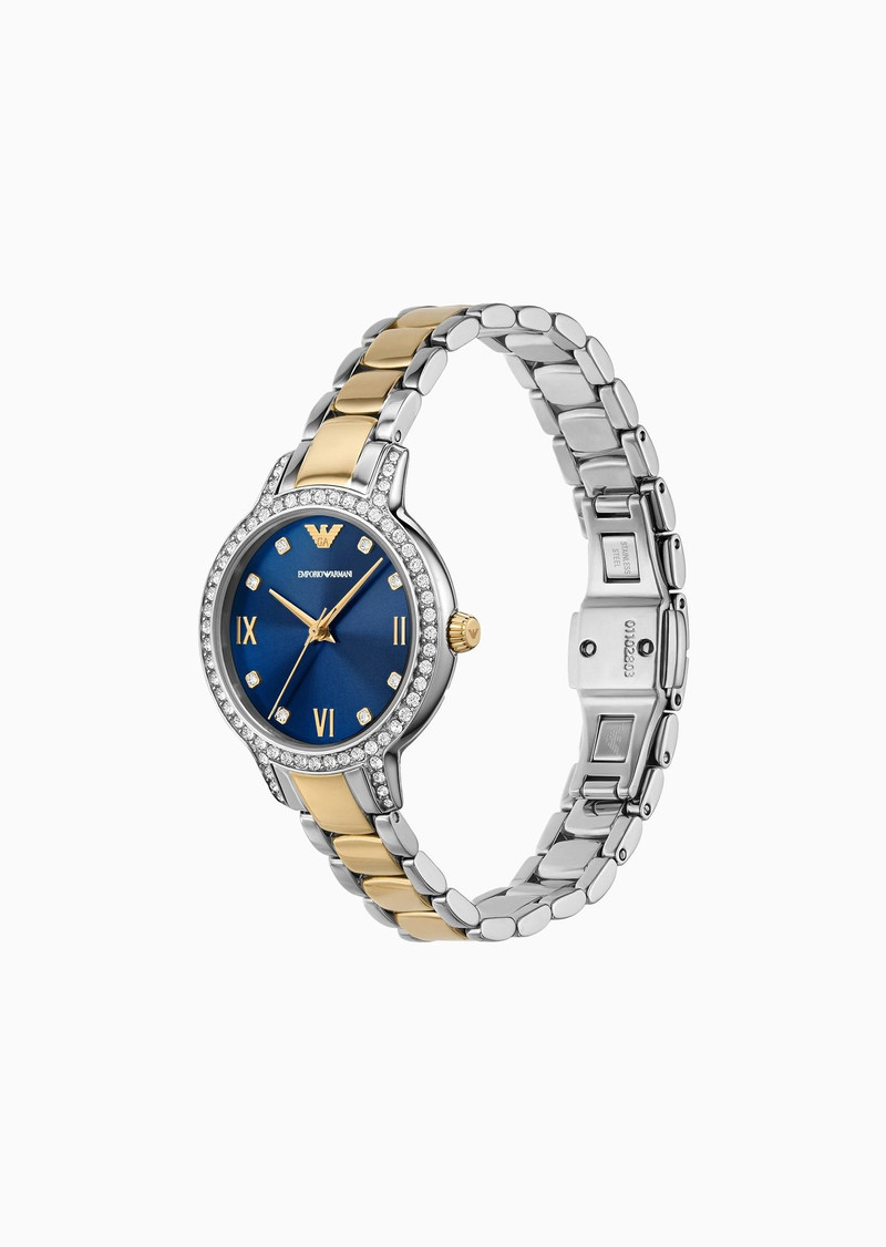 EMPORIO ARMANI Three-Hand Two-Tone Stainless Steel Watch outlook