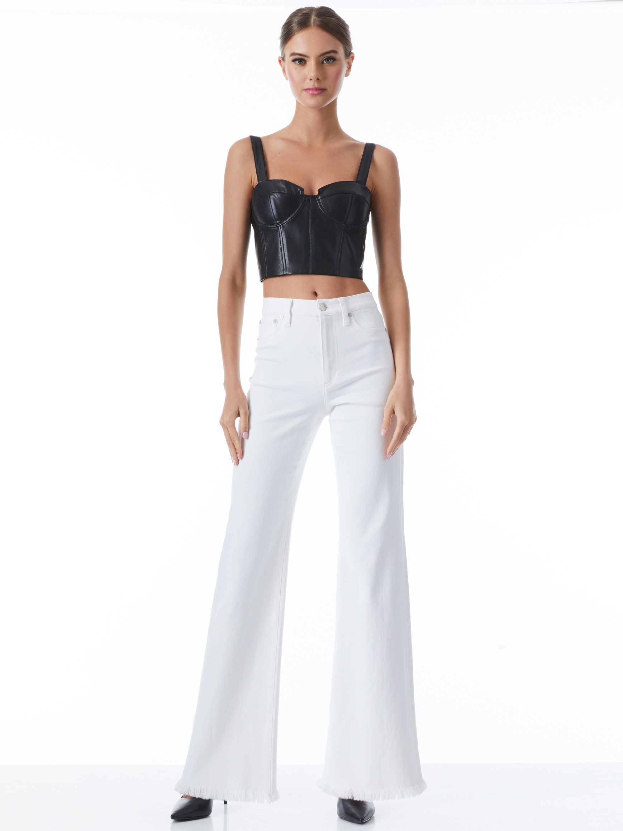 JEANNA BUSTIER VEGAN LEATHER CROP TOP - 4