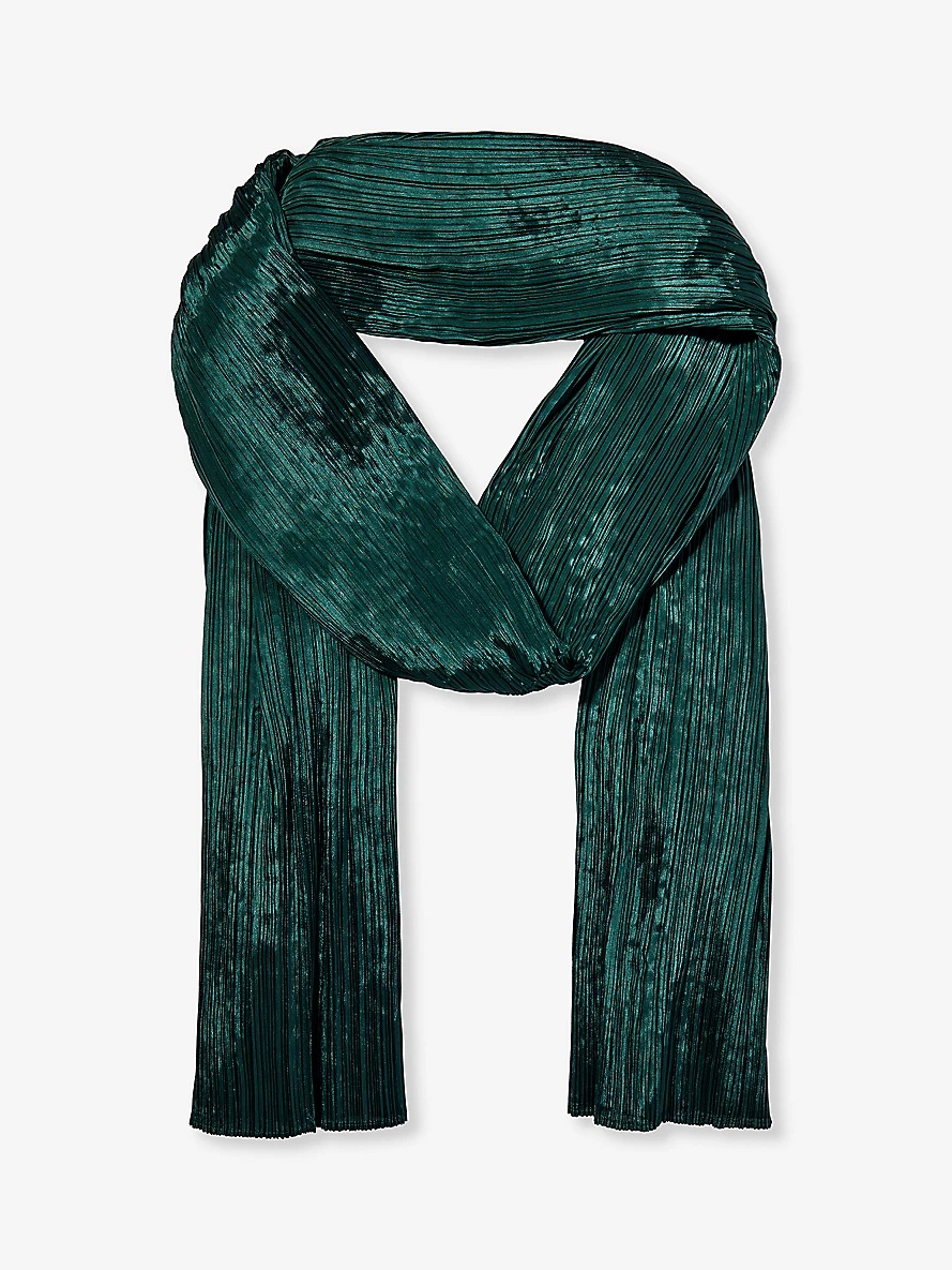 Basic pleated knitted scarf - 7