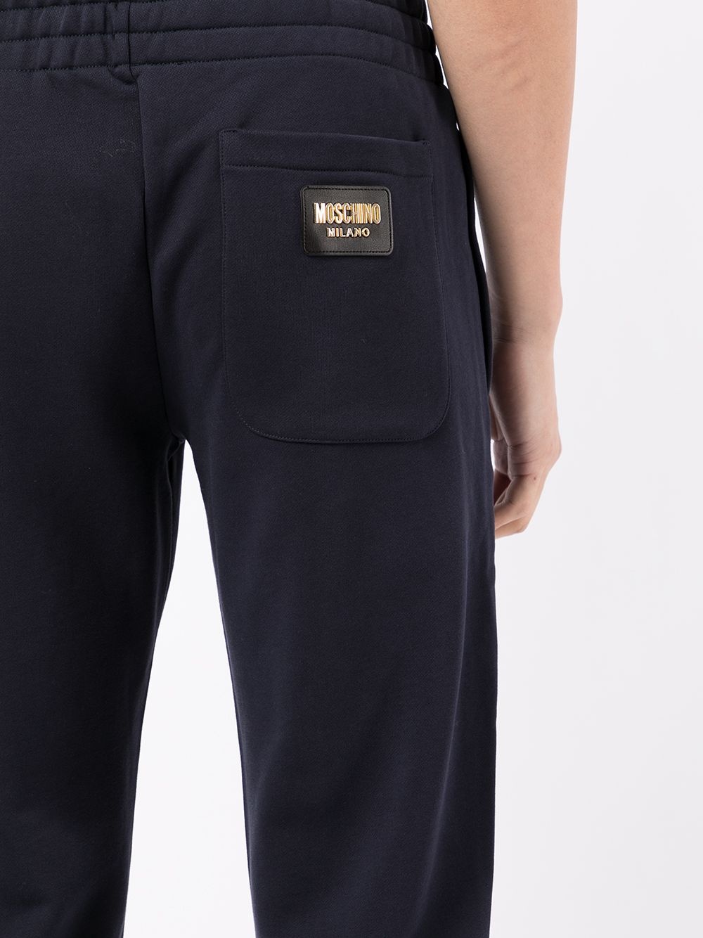 elasticated-waist cotton track trousers - 5