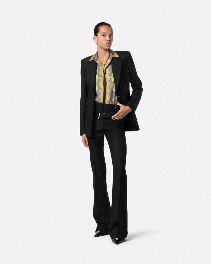 VERSACE Wool Single-Breasted Pinstripe DV Blazer outlook