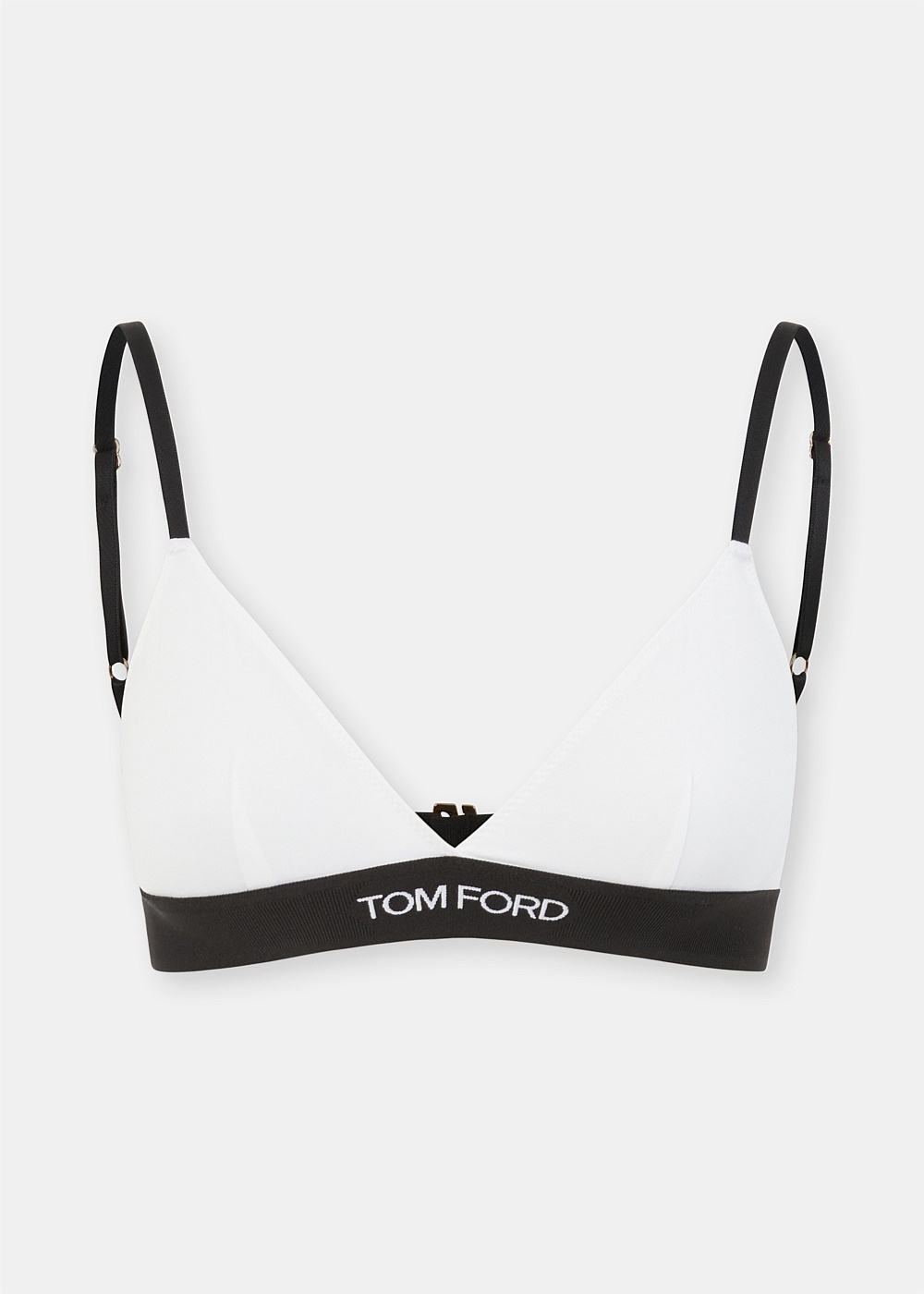 White Modal Signature Logo Bralette - 1