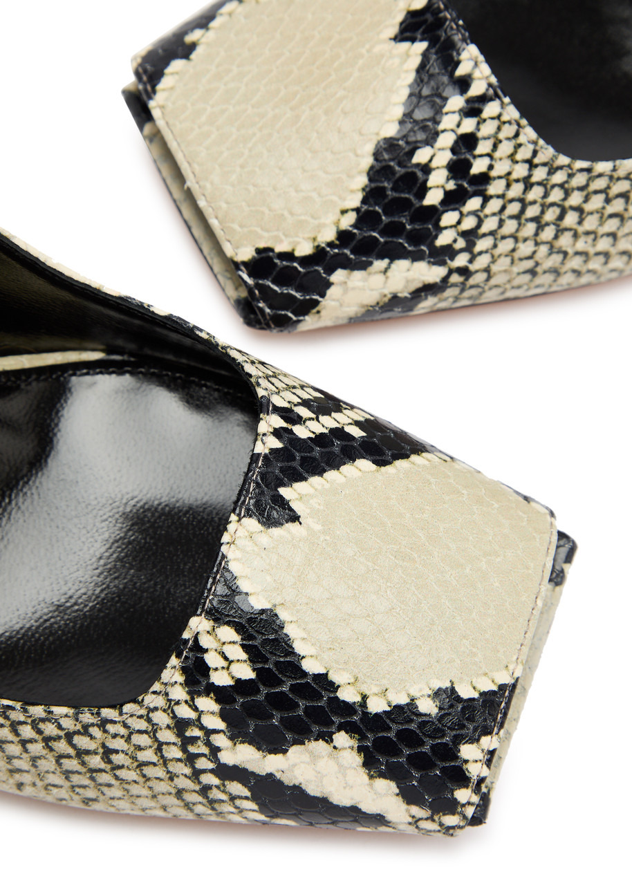 Cedar 90 python-effect leather pumps - 3