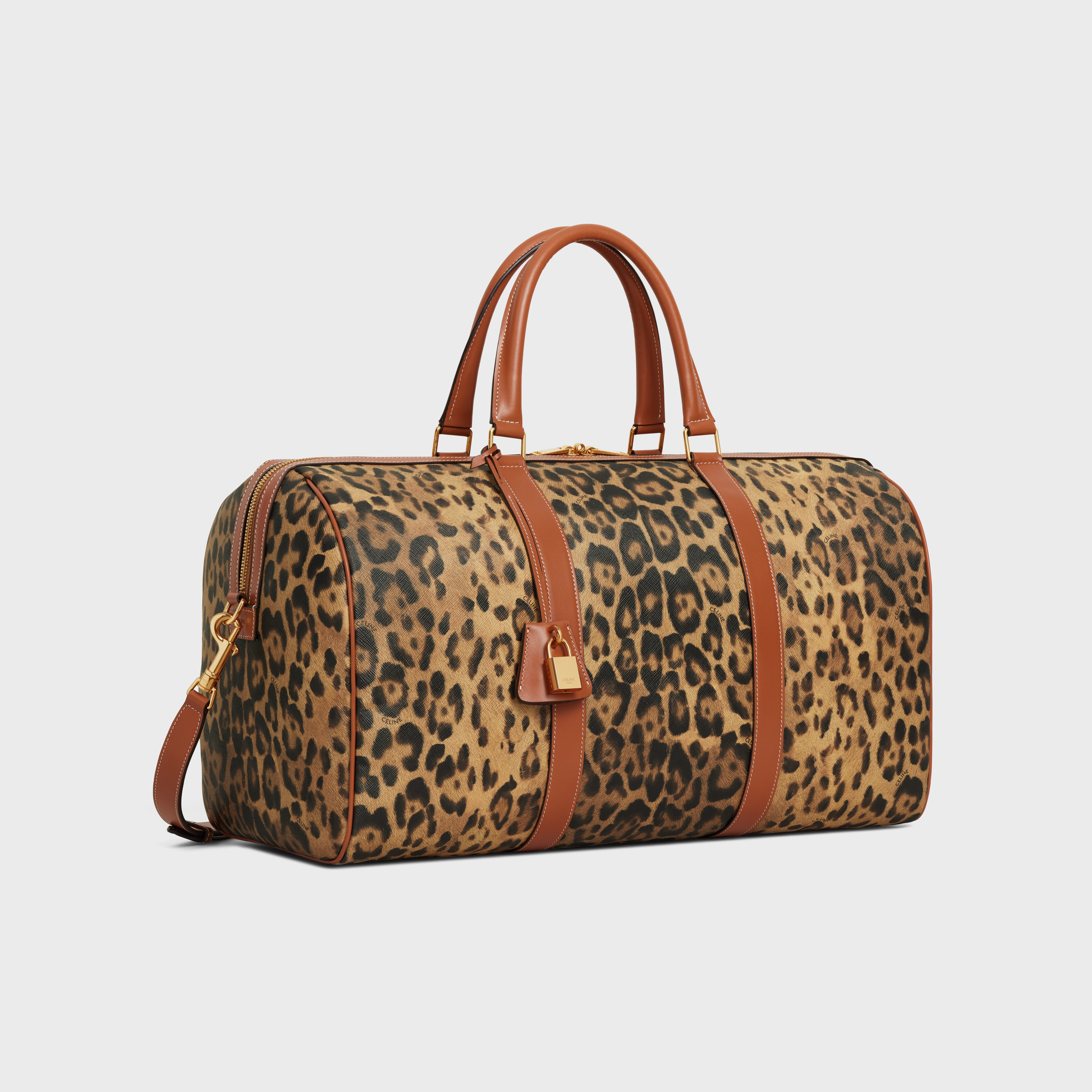 Medium Travel Bag in Celine canvas with leopard print - 2