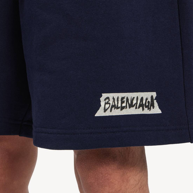 Men's Masking Tape Regular Fit Shorts in Navy 6