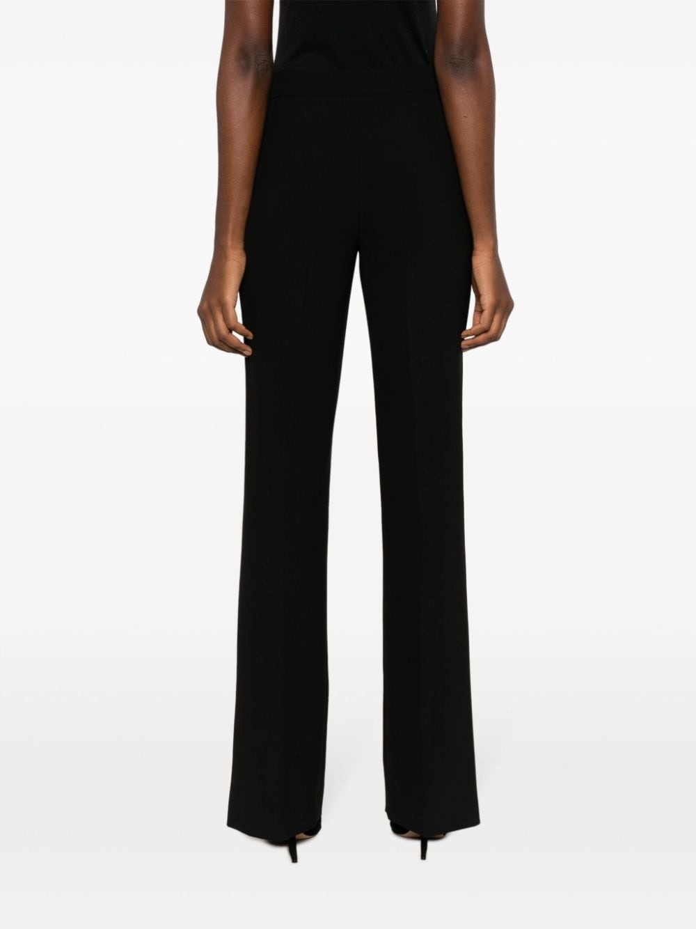 crepe mid-rise flared trousers - 4