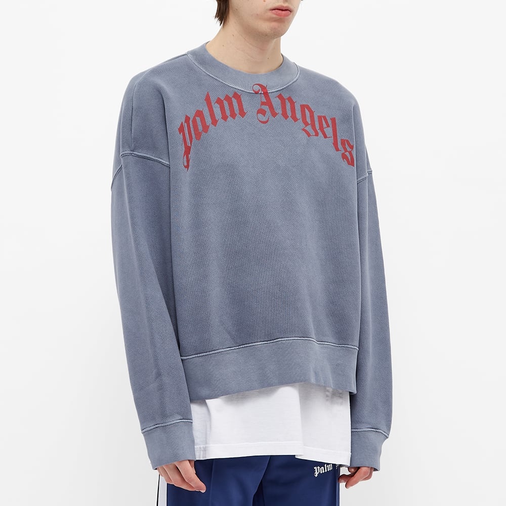 Palm Angels Vintage Wash Curved Crew Sweat - 3