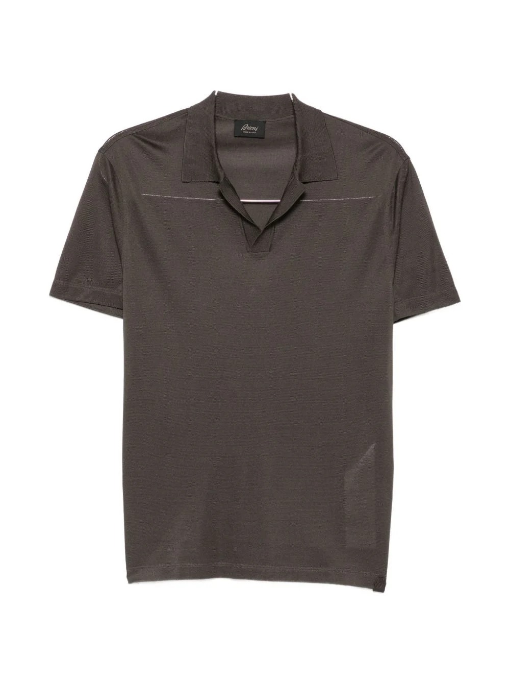 Brioni Men Piquet Silk Polo Shirt - 1