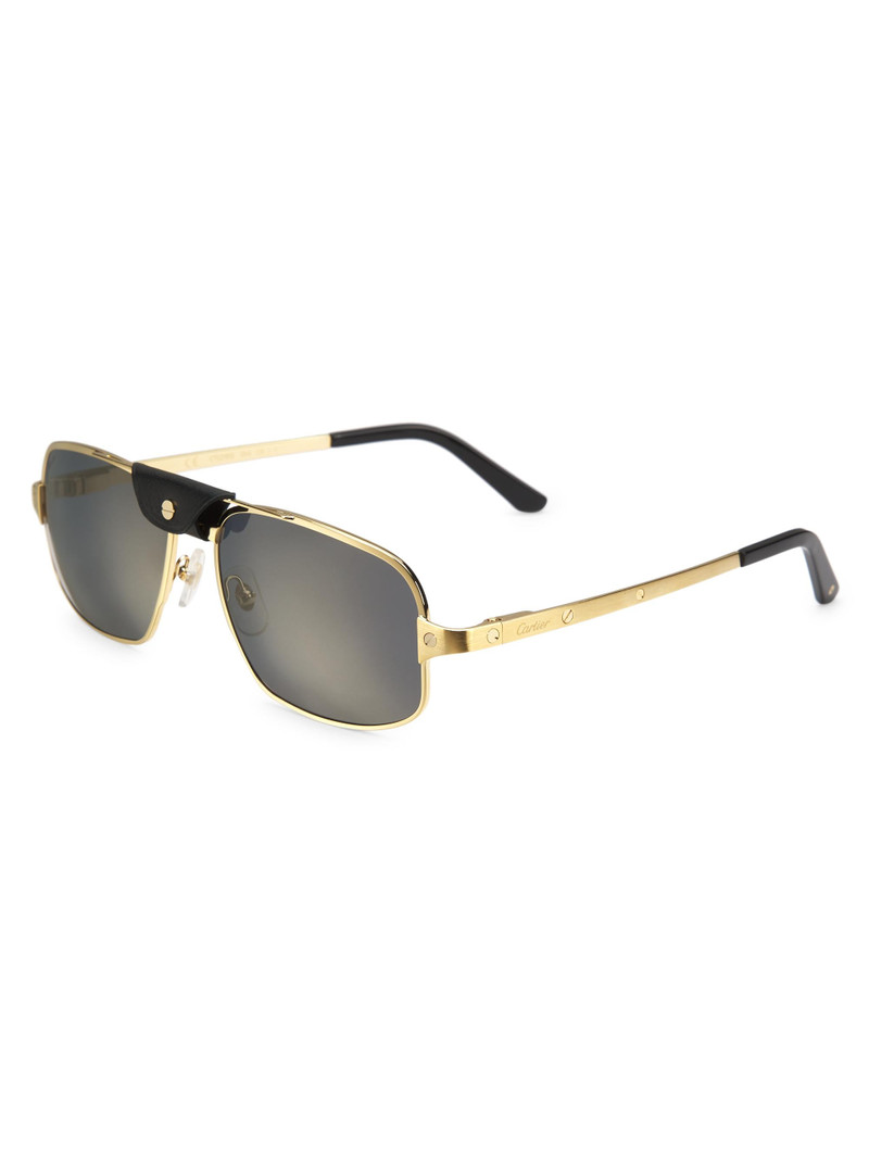 Men's Santos 60MM Rectangular Sunglasses - Gold 1