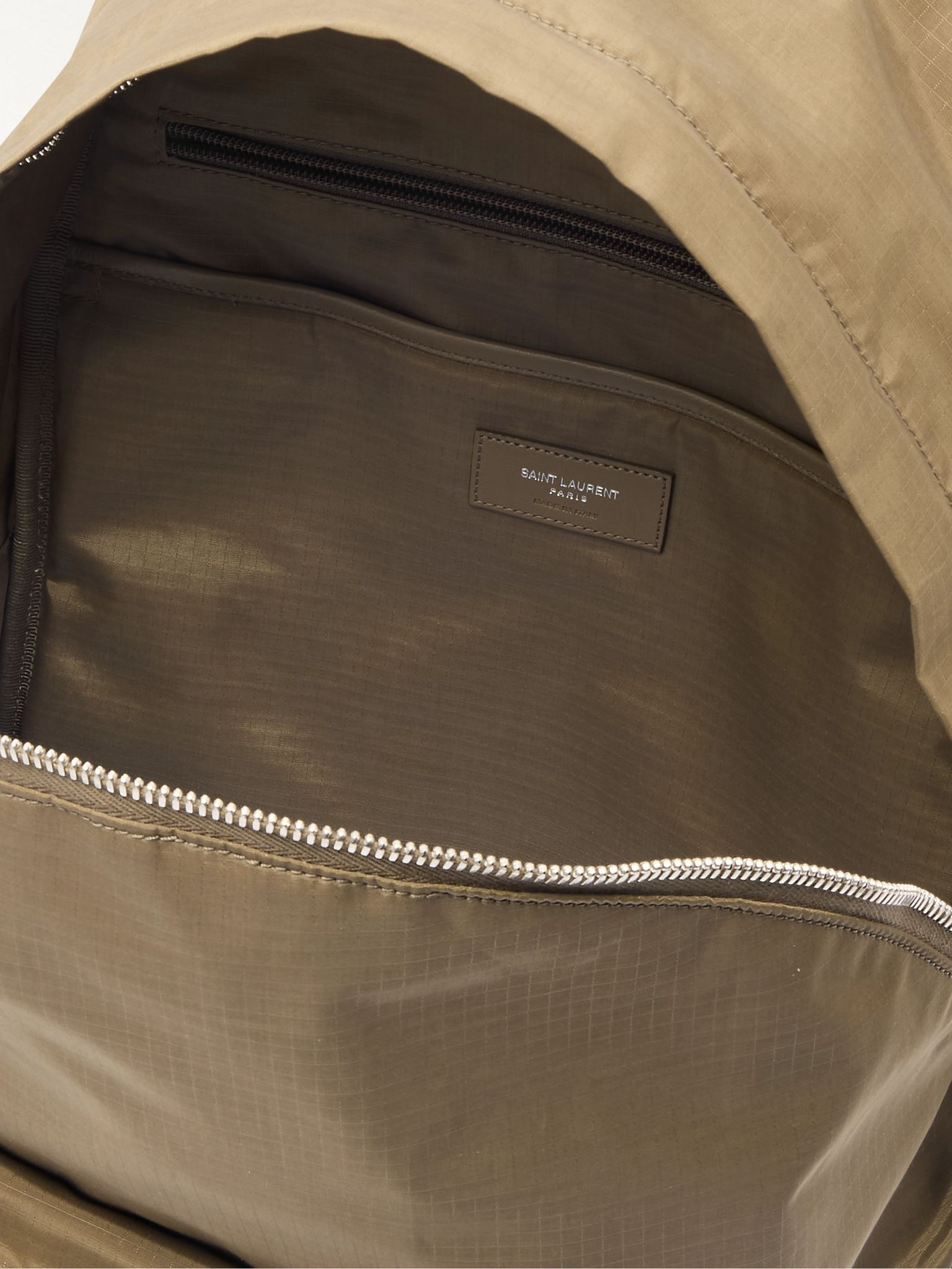 City Leather-Trimmed Ripstop Backpack Brown - 5