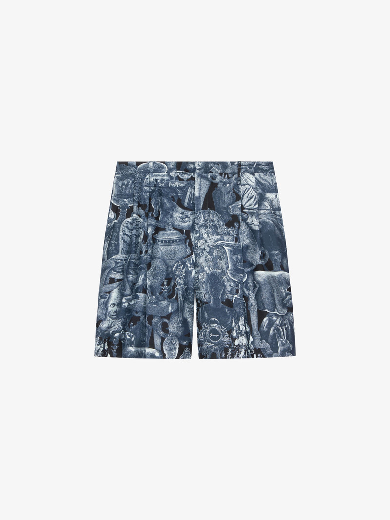 BERMUDA SHORTS IN SILK WITH HUBERT OBJECTS PRINT - 1