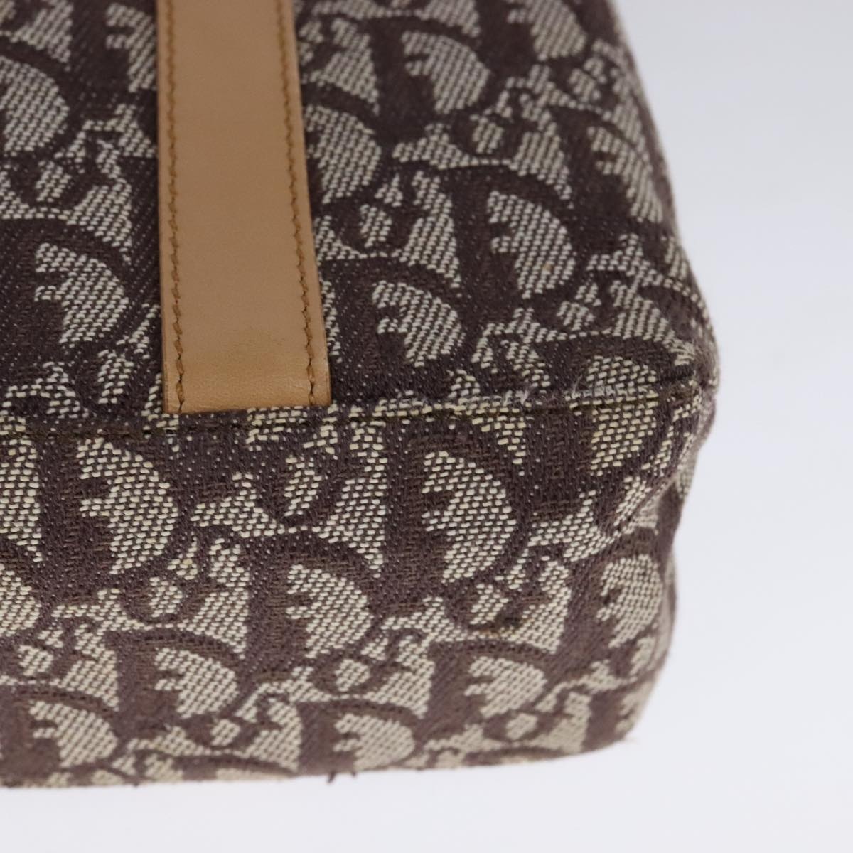 DIOR Trotter Canvas Hand Bag Brown Gold - 13