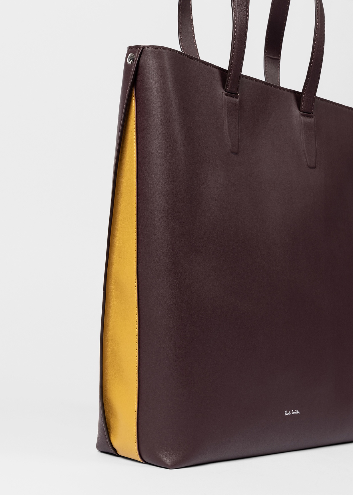 Burgundy Calf Leather Tote Bag - 3