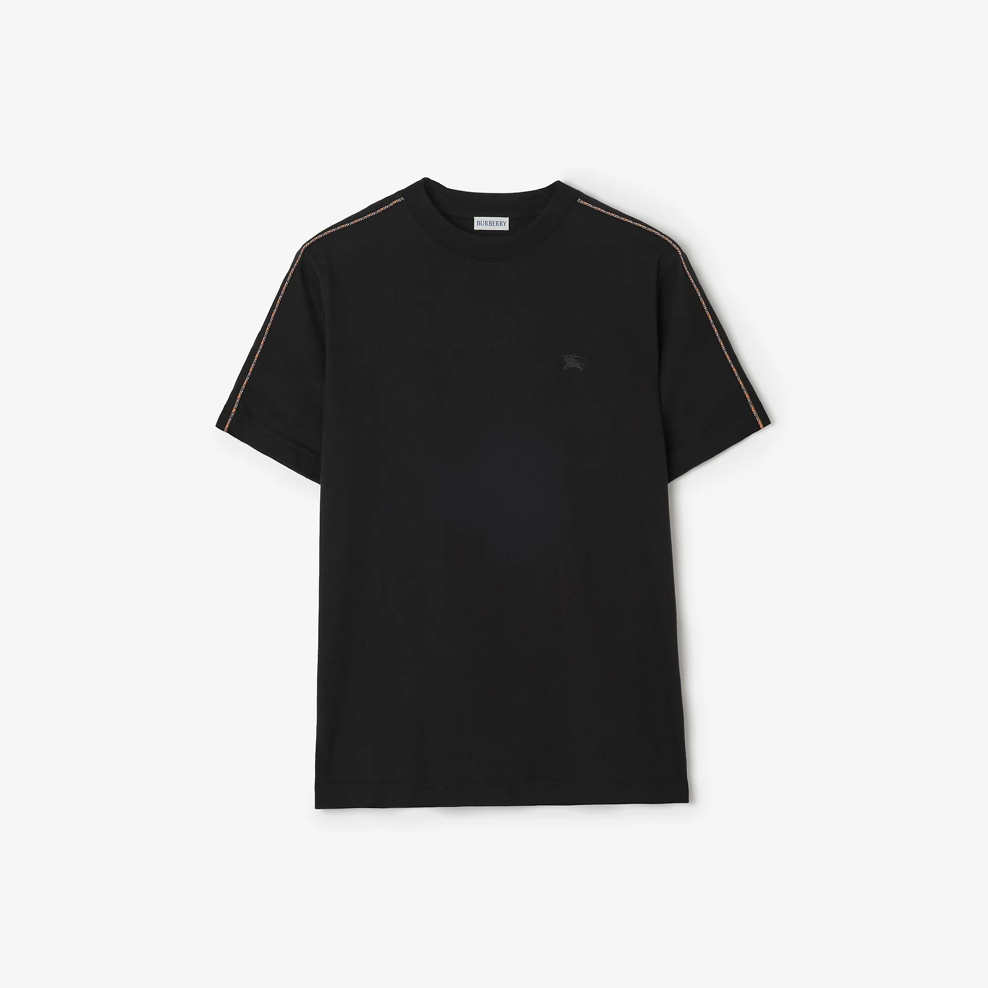 Check Piping Cotton T-shirt - 1