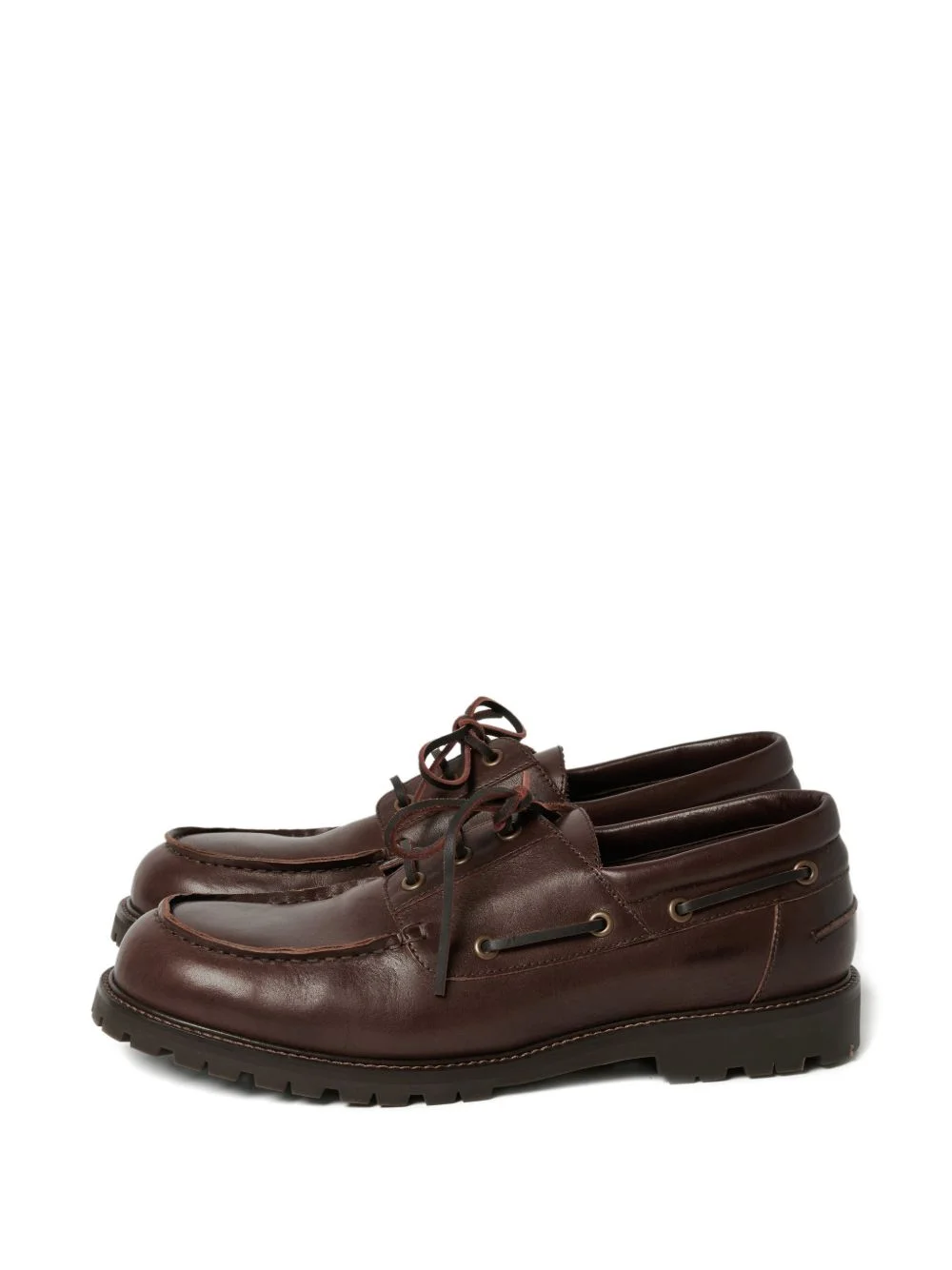 raw-cut guston leather boat shoes - 1