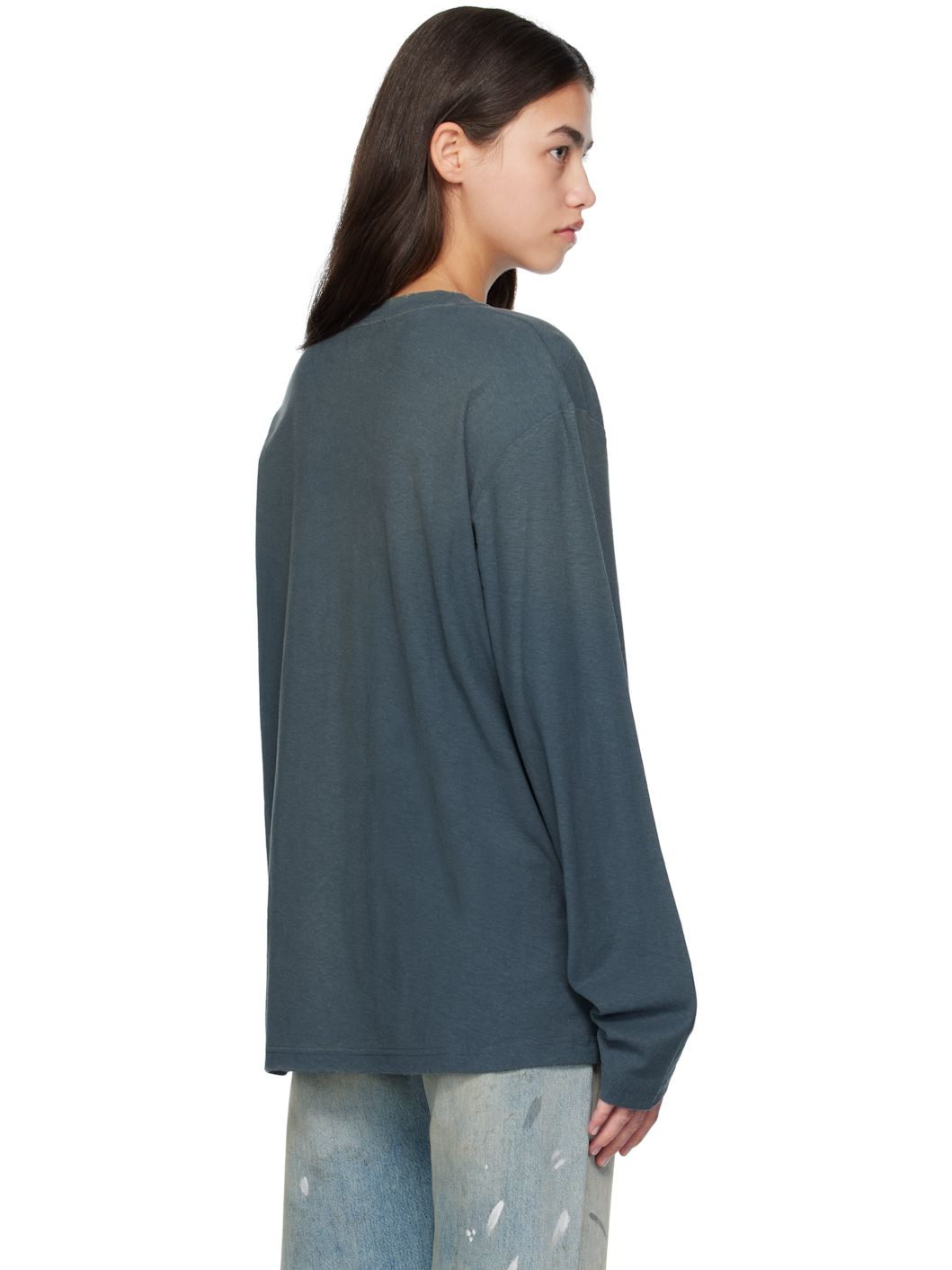 Navy Long Sleeve Logo T-shirt - 3