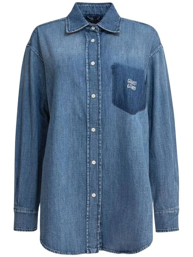 Miu Miu Cotton Shirt With Logo - 1