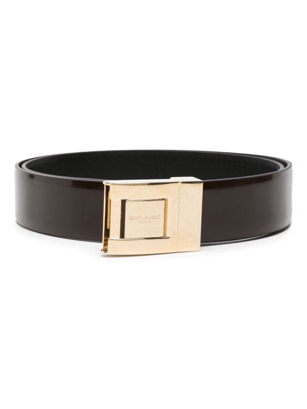 logo-engraved leather belt - 1