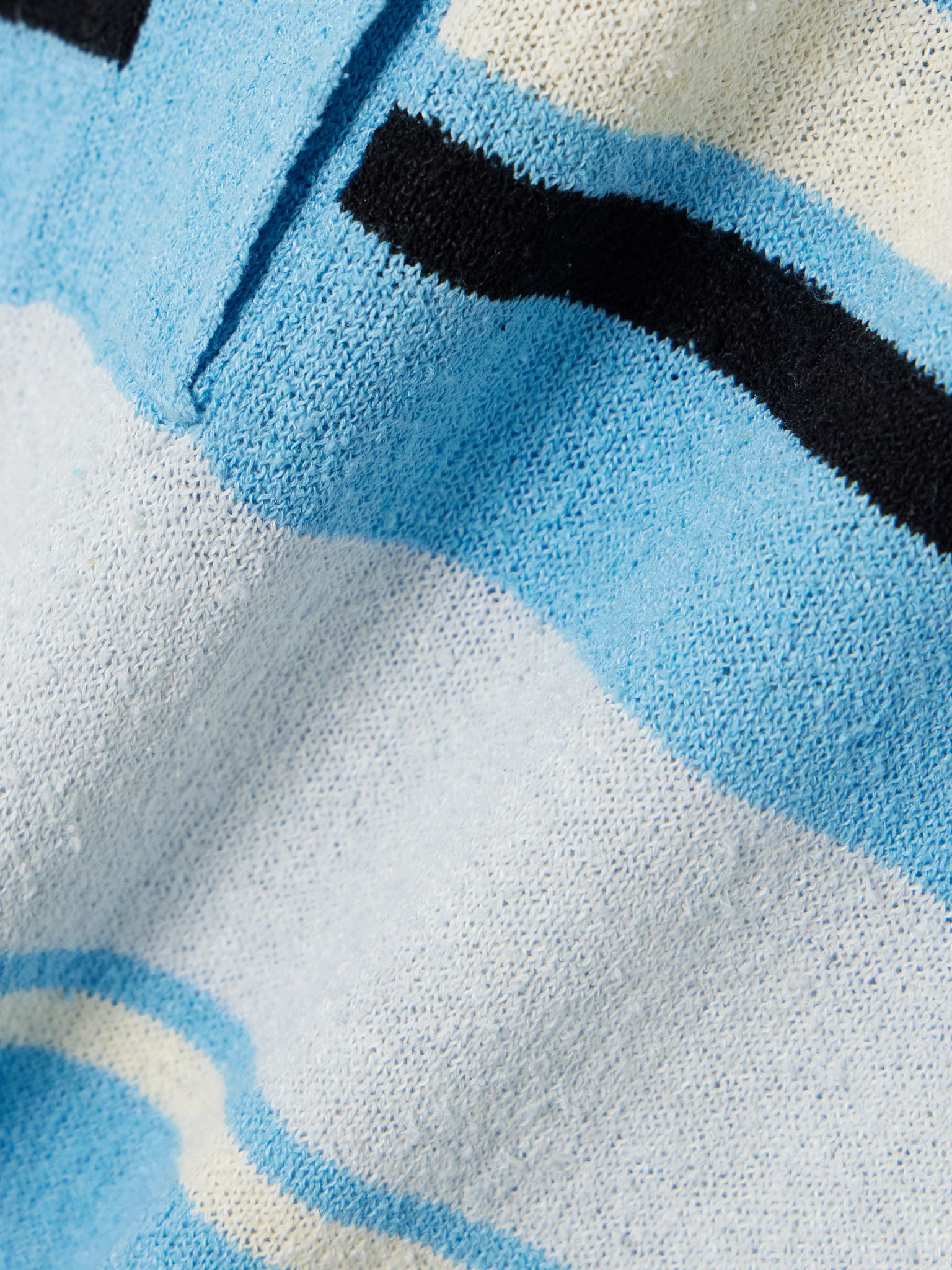 Striped knitted polo shirt Blue - 4