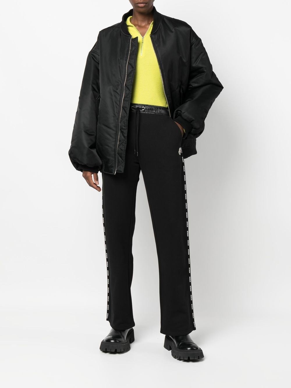 logo-patch wide-leg trousers - 2