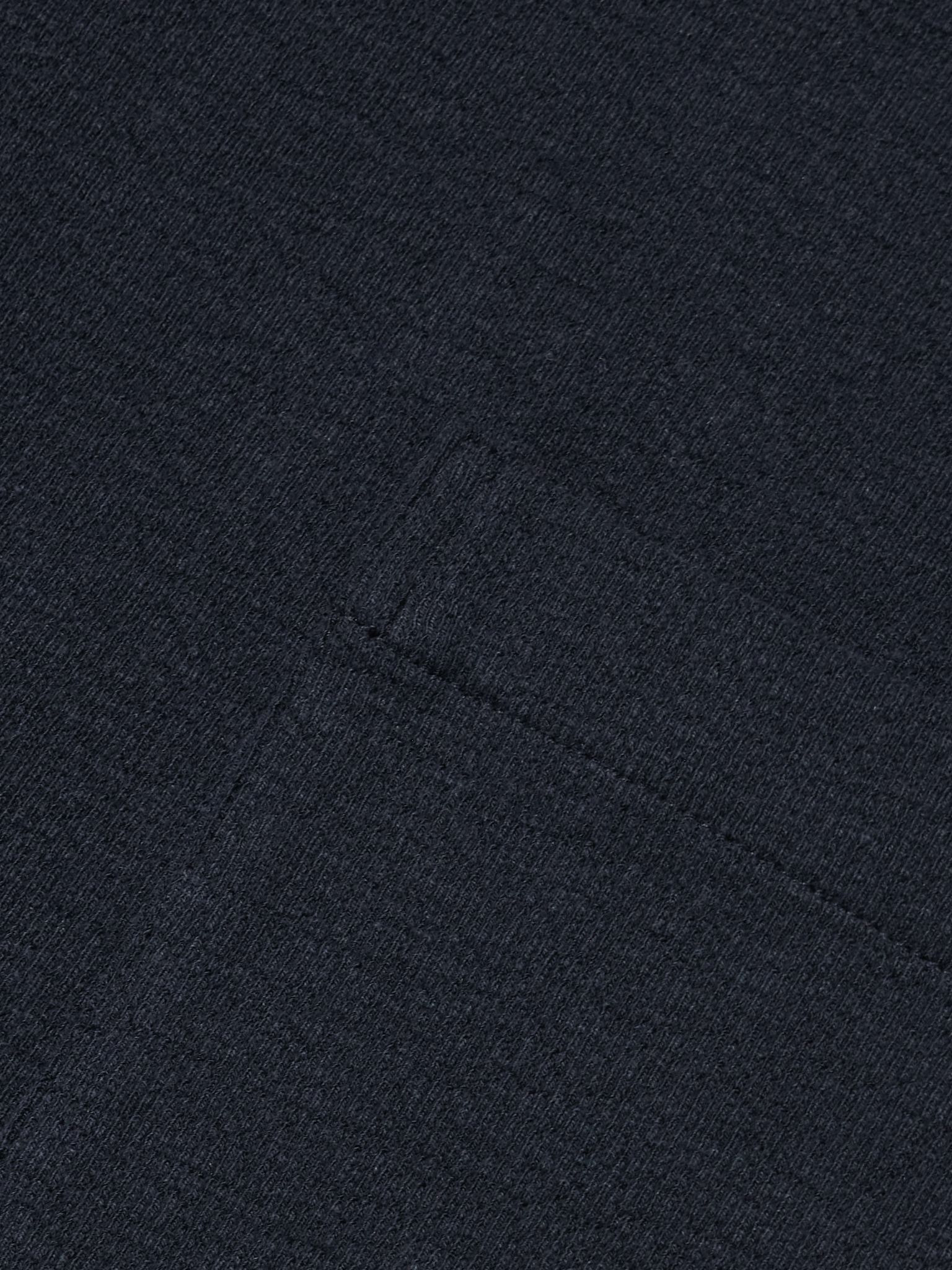 Cropped French wool-blend terry tank Navy - 5