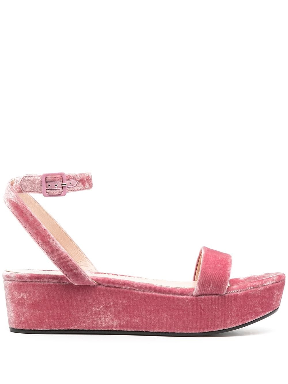 velvet flatform sandals - 1