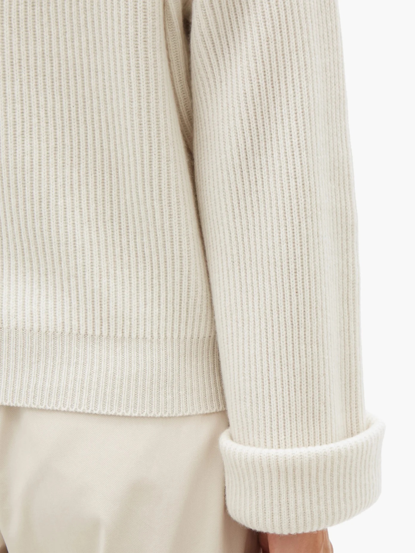 Zipped ribbed cashmere cardigan - 4