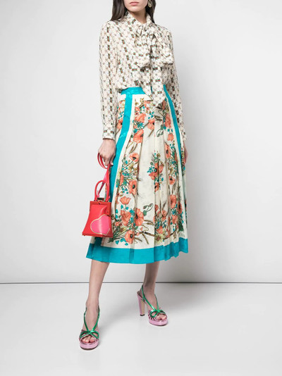 GUCCI floral print pleated skirt outlook