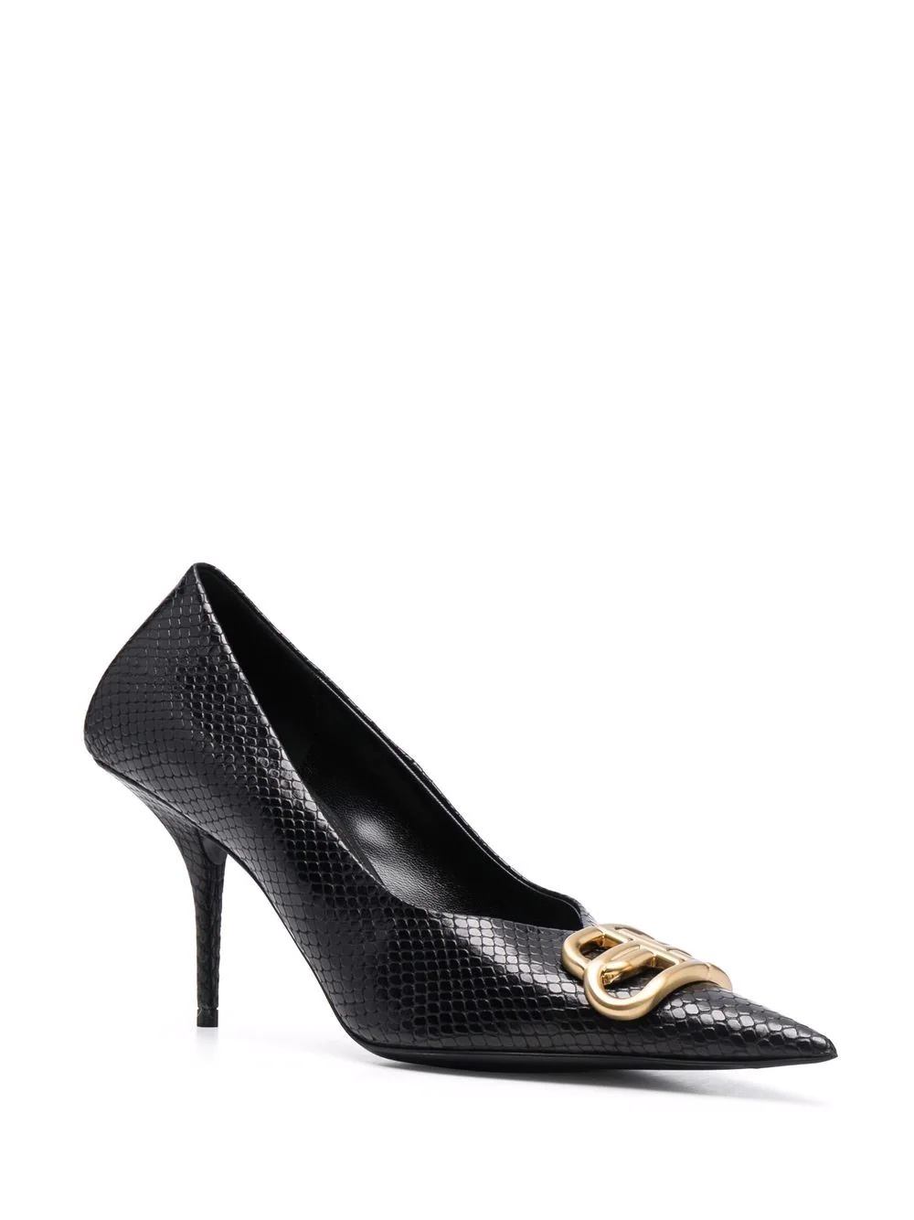 snake-effect logo-plaque pumps - 4