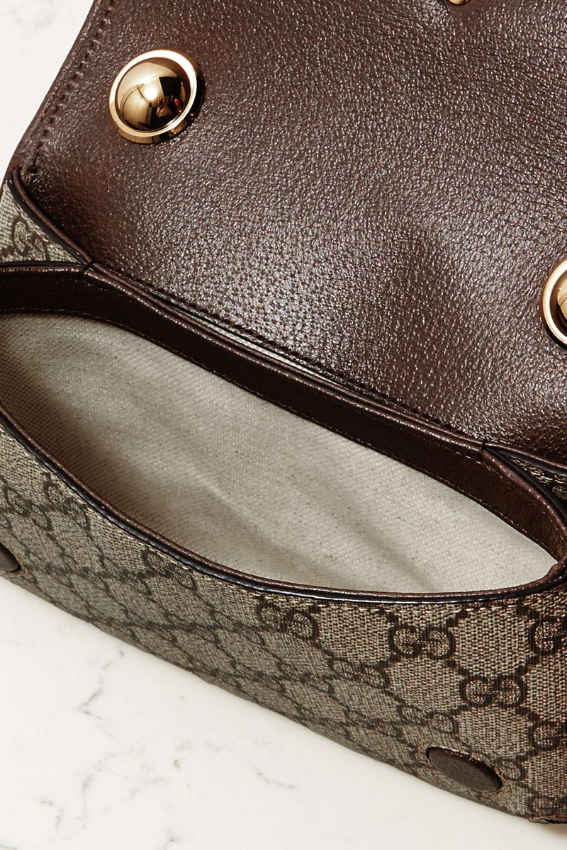 Blondie textured leather-trimmed printed coated-canvas shoulder bag 5