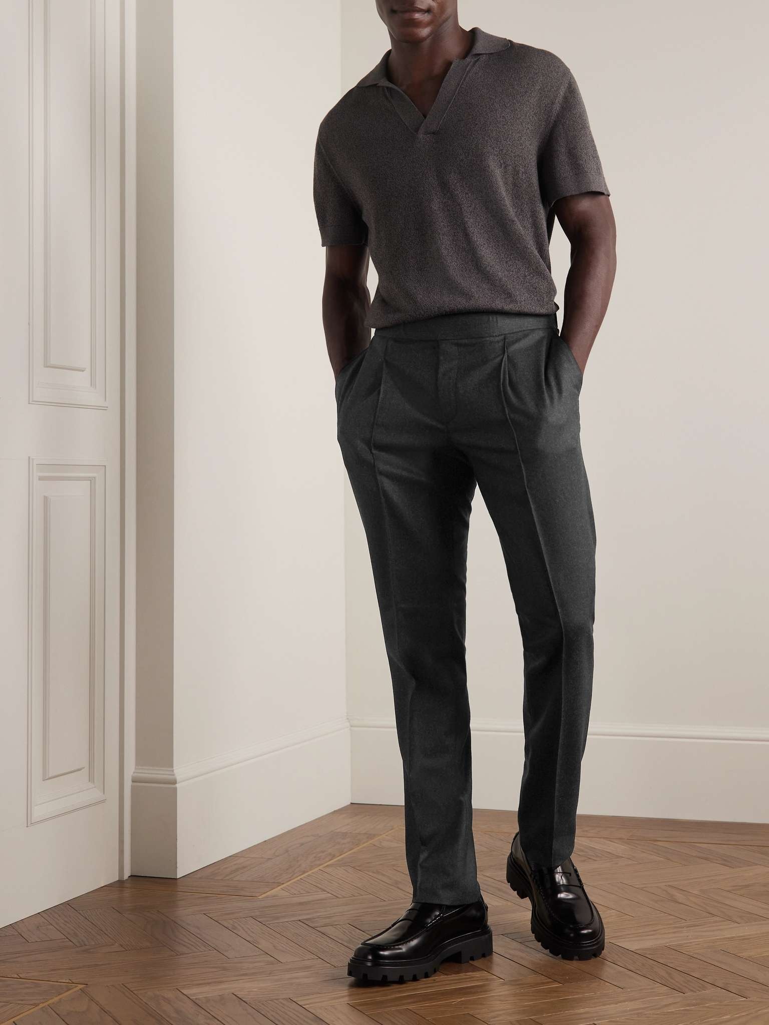 Melbourne Slim-Fit Pleated Wool Trousers - 2