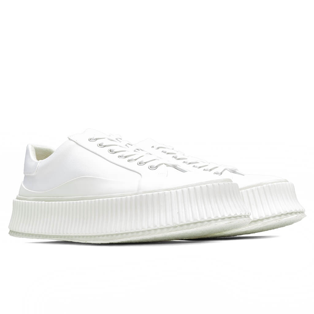 JIL SANDER RECYCLED CANVAS SNEAKERS - LIGHT IVORY - 2