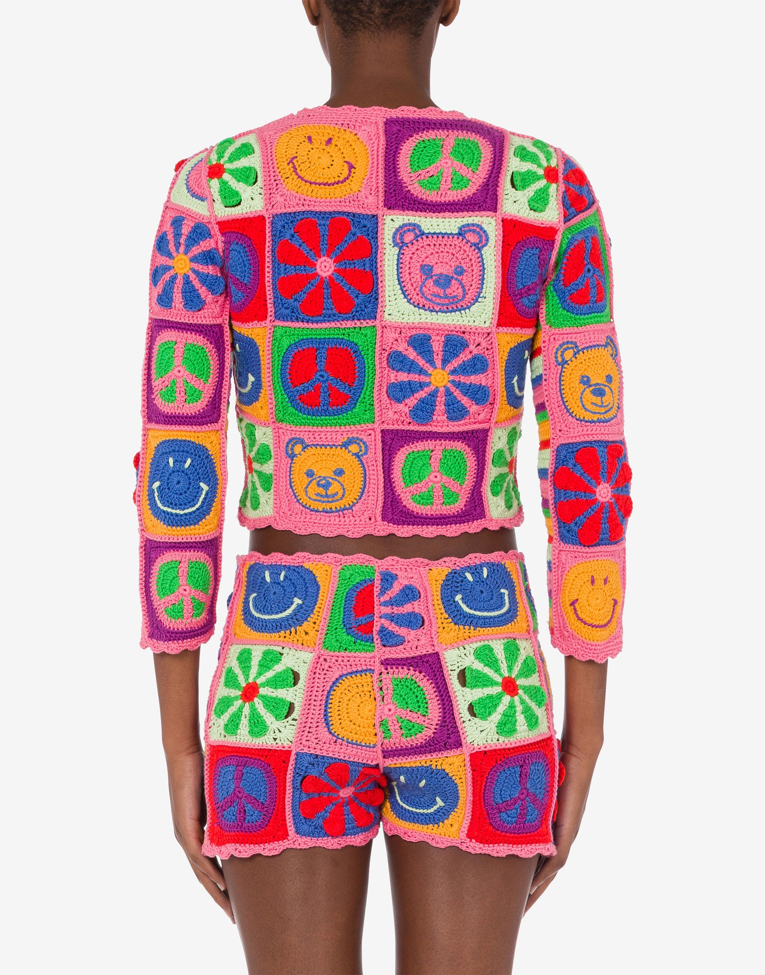 CROPPED MOSCHINO SYMBOLS CARDIGAN - 3