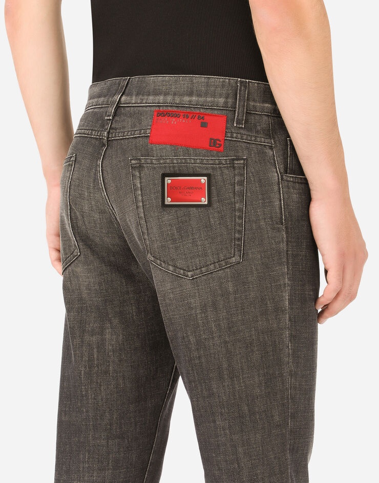 Black regular-fit jeans with patch embellishment - 4