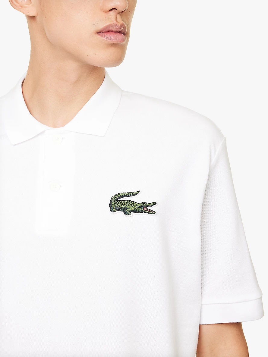 Big crocodile-embroidered classic-fit cotton-piqué polo shirt - 5