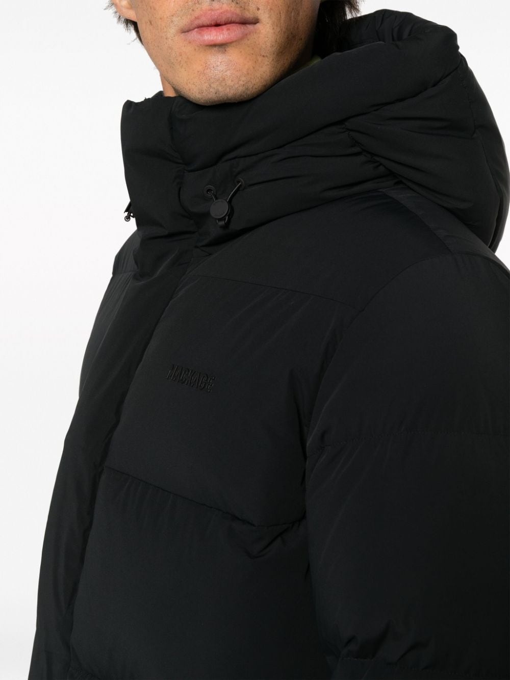 logo-embossed padded coat - 5