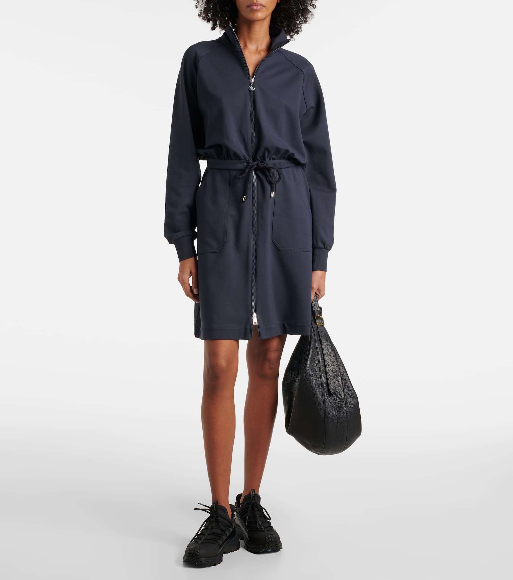 Zip-up jersey minidress - 2