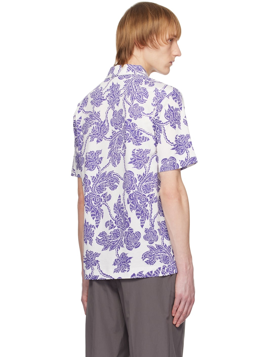 White & Purple Floral Polo - 3