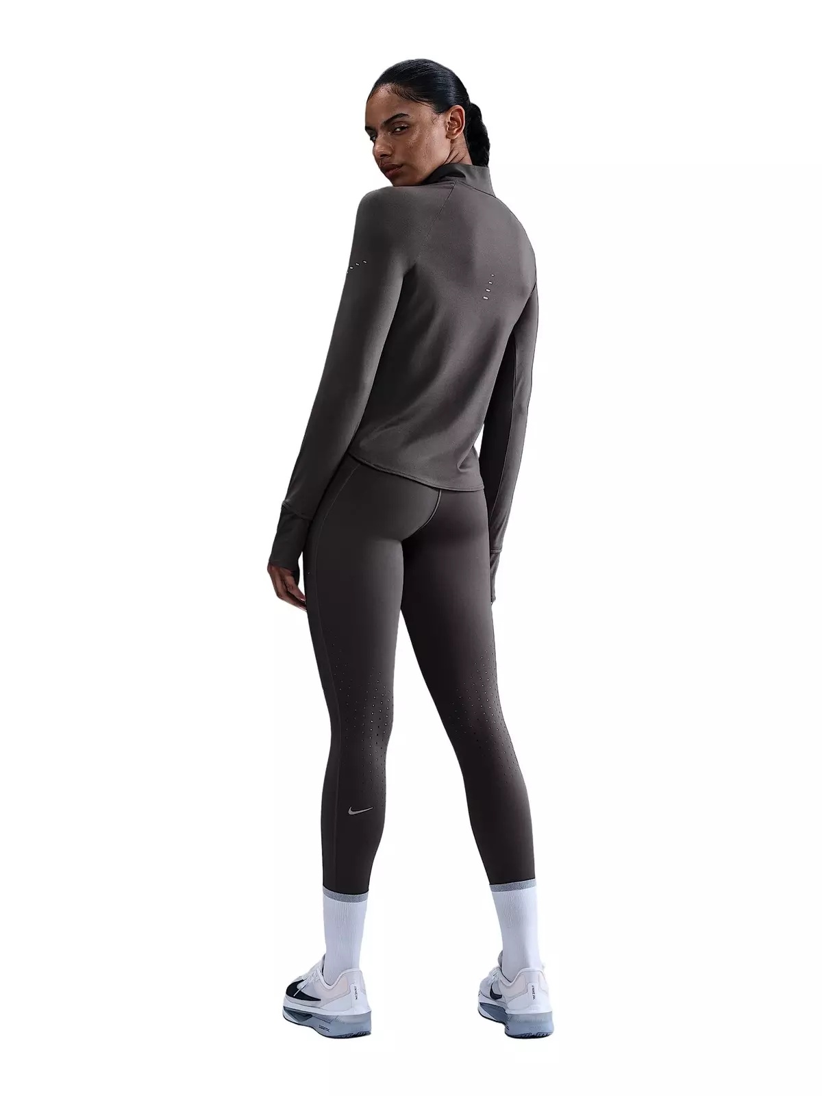 Women's Swift Dri-FIT UV 1/4-Zip Running Top -Grey - 5